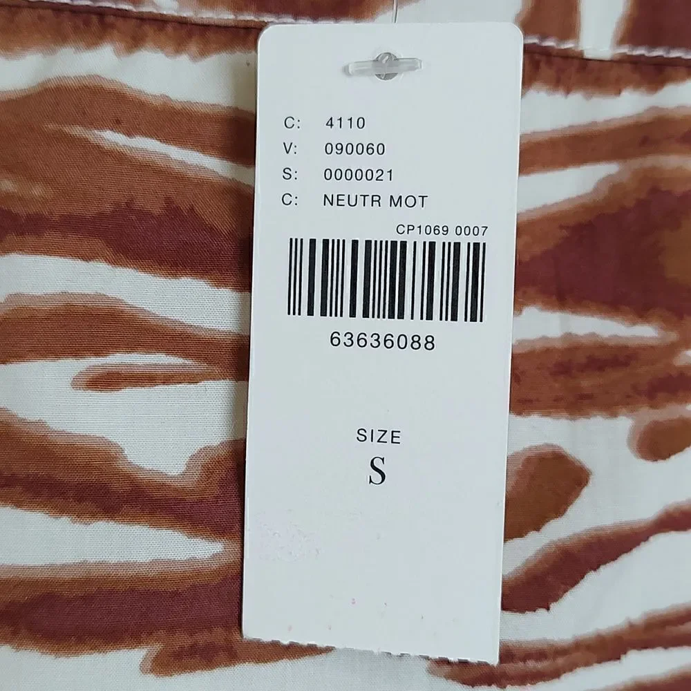 Anthropologie love the label Smocked Animal Print Eyelet Puff Sleeve Blouse NWT